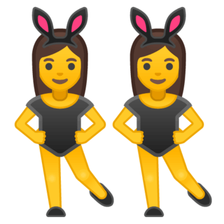 emoji de gente con orejas de conejo