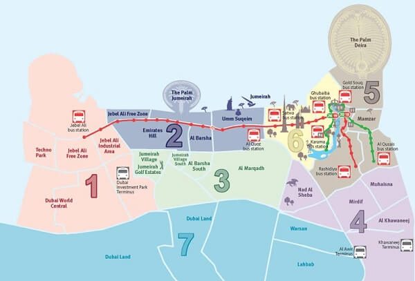 dubai-en-el-mapa plano de dubai en el mapa
